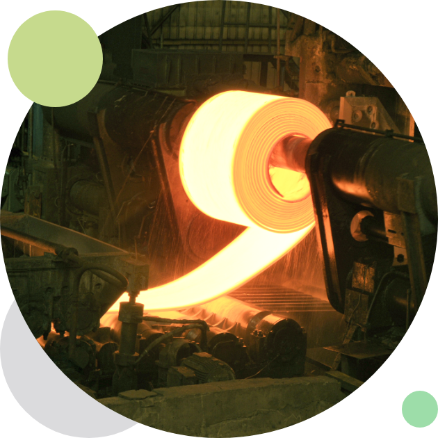 Manufacturing process where the steel is rolled to get in the thickness of the coil plates still at the manufacturing stage.